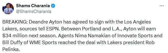 2年1660万美元！艾顿确定加盟湖人：辅佐詹姆斯东契奇冲击总冠军